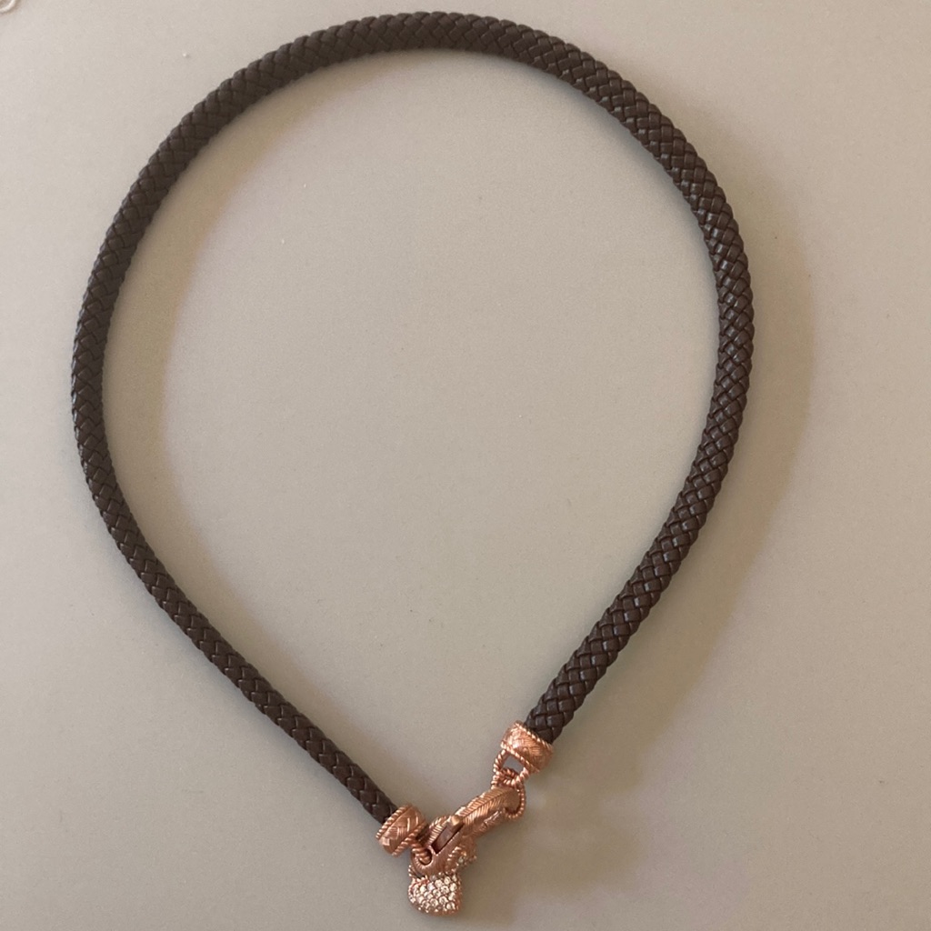 Nwot Judith Ripka 14k Clad Braided Necklace Heart Charm